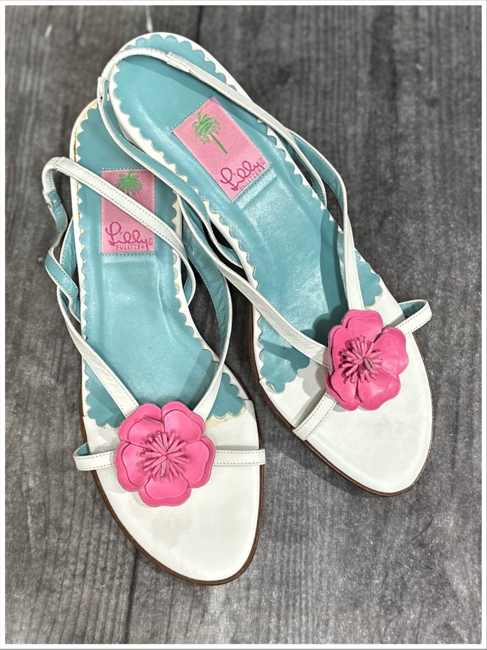 Vintage Lilly Pulitzer Kitten Heel Sandals [S4183]